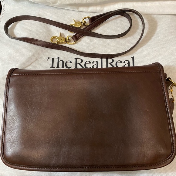 Vintage Coach New York Leather Crossbody Clutch 80’s Professional Restored Mocha - Picture 2 of 11
